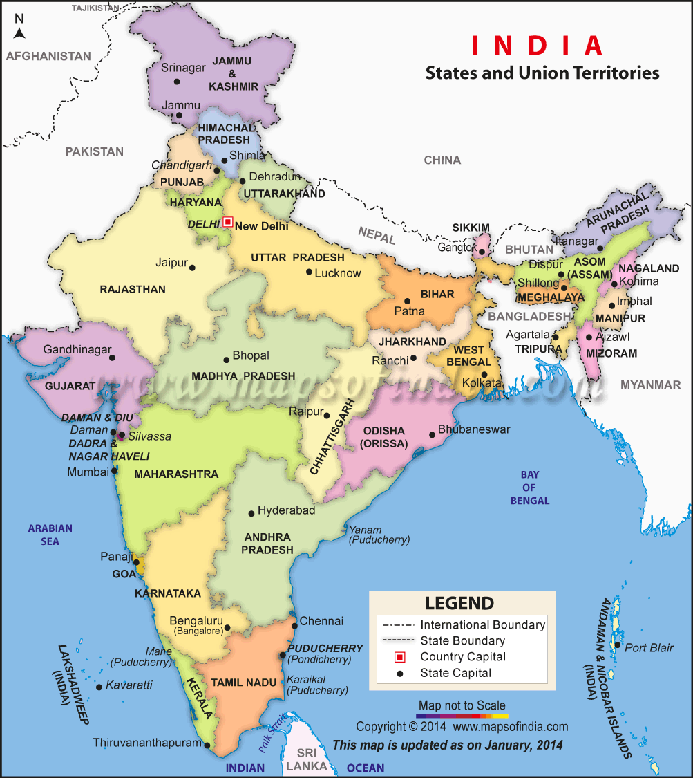 OLD POLITICAL MAP OF INDIA | KENDRIYA VIDYALAYA ETAWA
